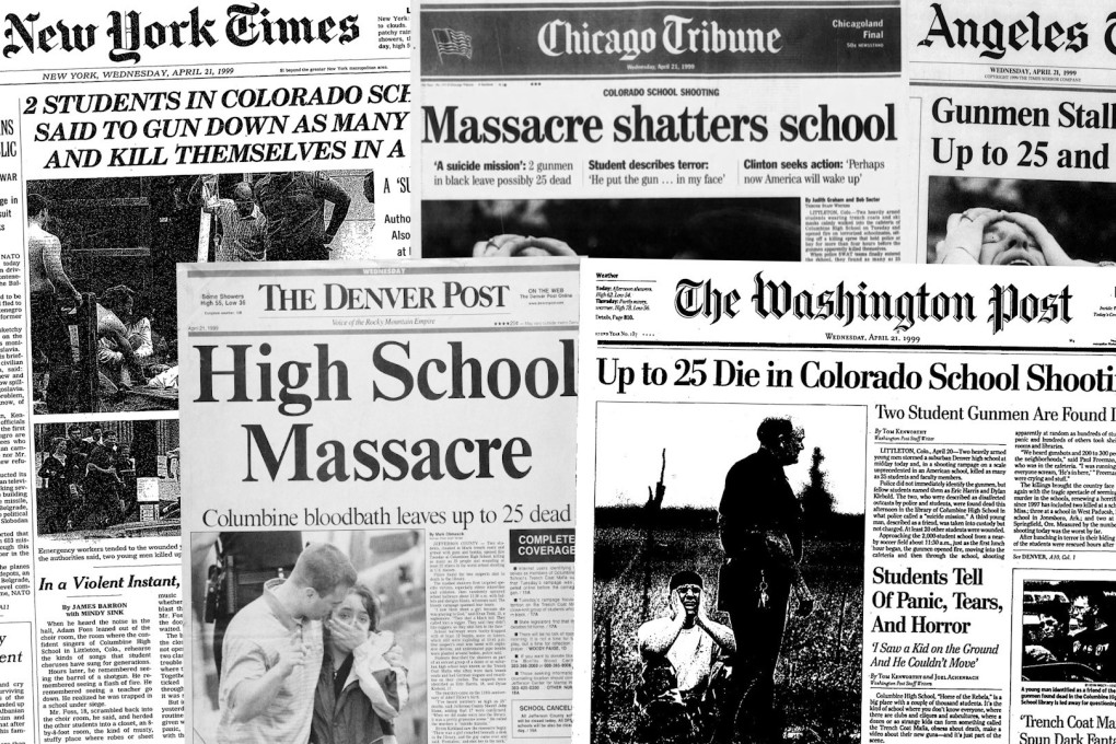 Front pages from April 21, 1999. Photo: The Washington Post