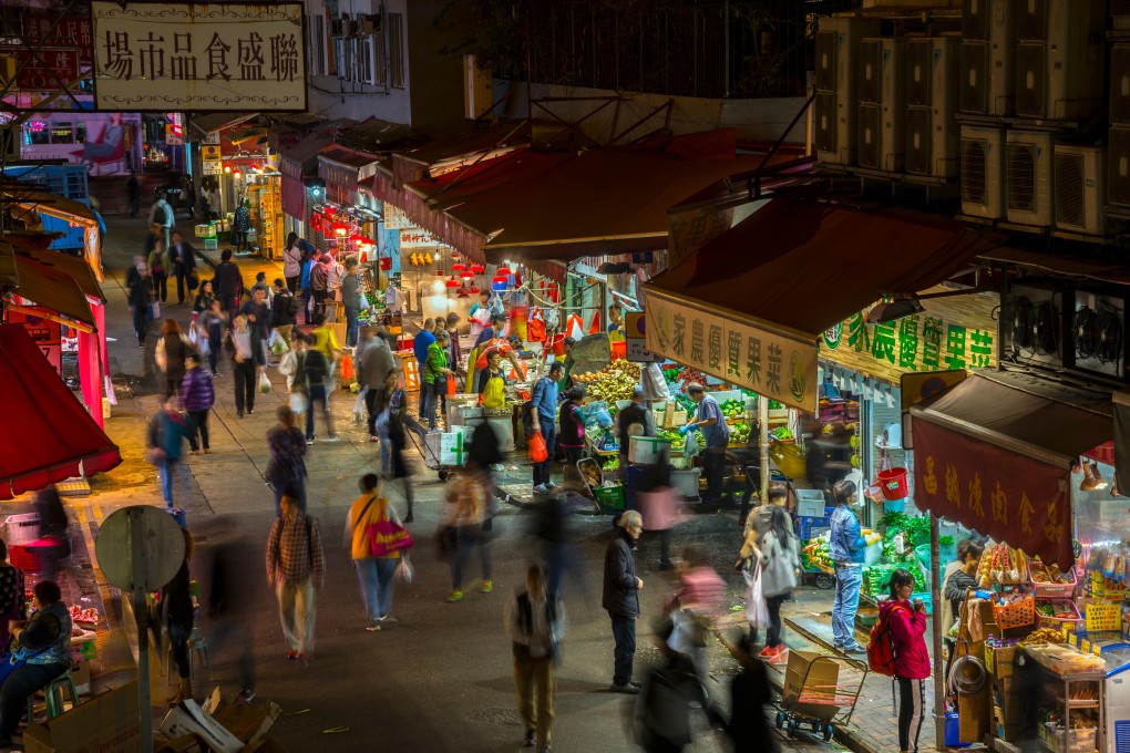 Wan Chai’s busy wet market. Photo: Alamy