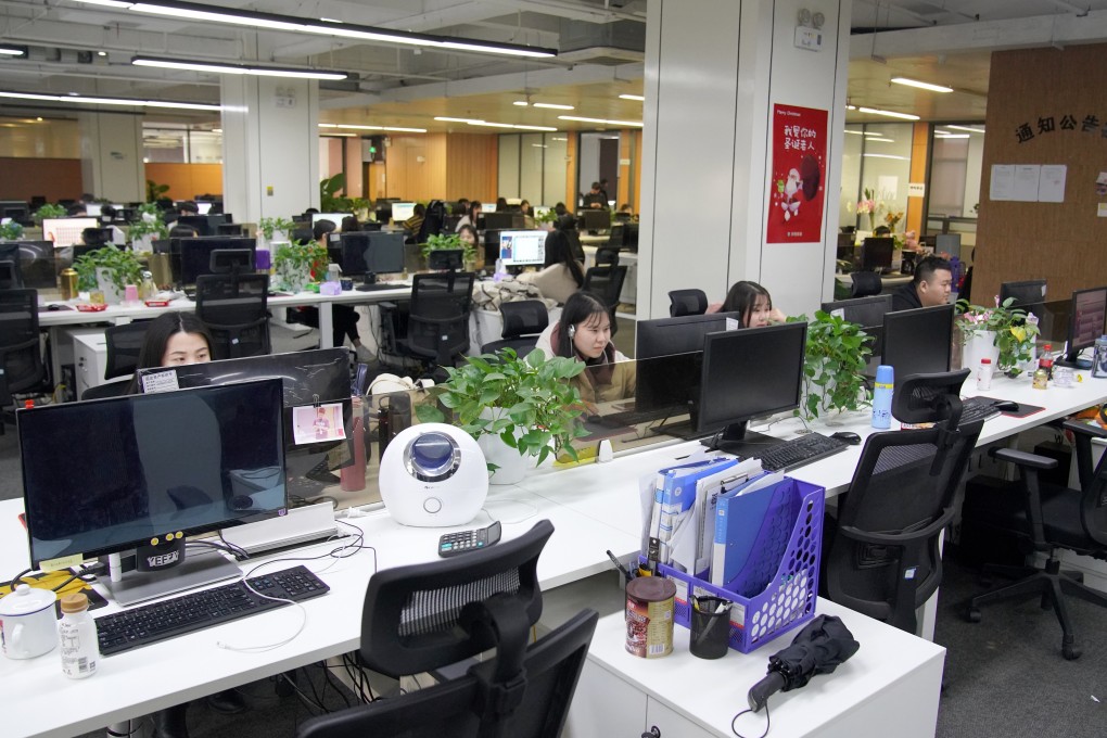 Content reviewers at work at the offices Inke, one of the top live-streaming apps in China, in Changsha, Hunan province. Photo: Lea Li