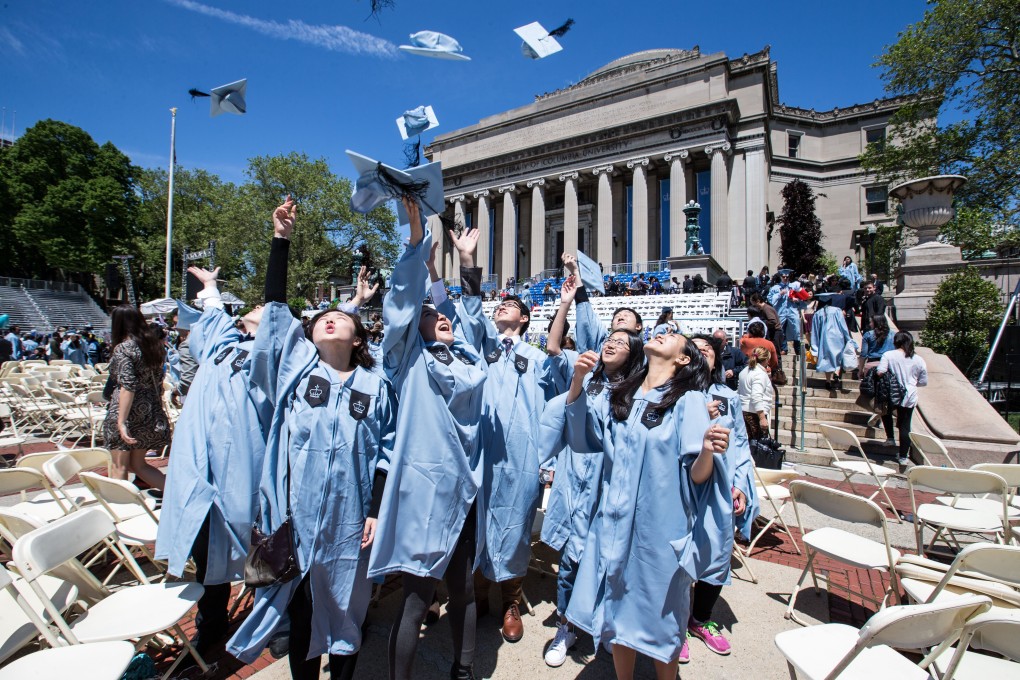 Chinese graduates celebrate at Columbia University in New York in May 2016. The more than 360,000 Chinese students in US universities make a significant financial contribution to the American higher education system. Photo: Xinhua