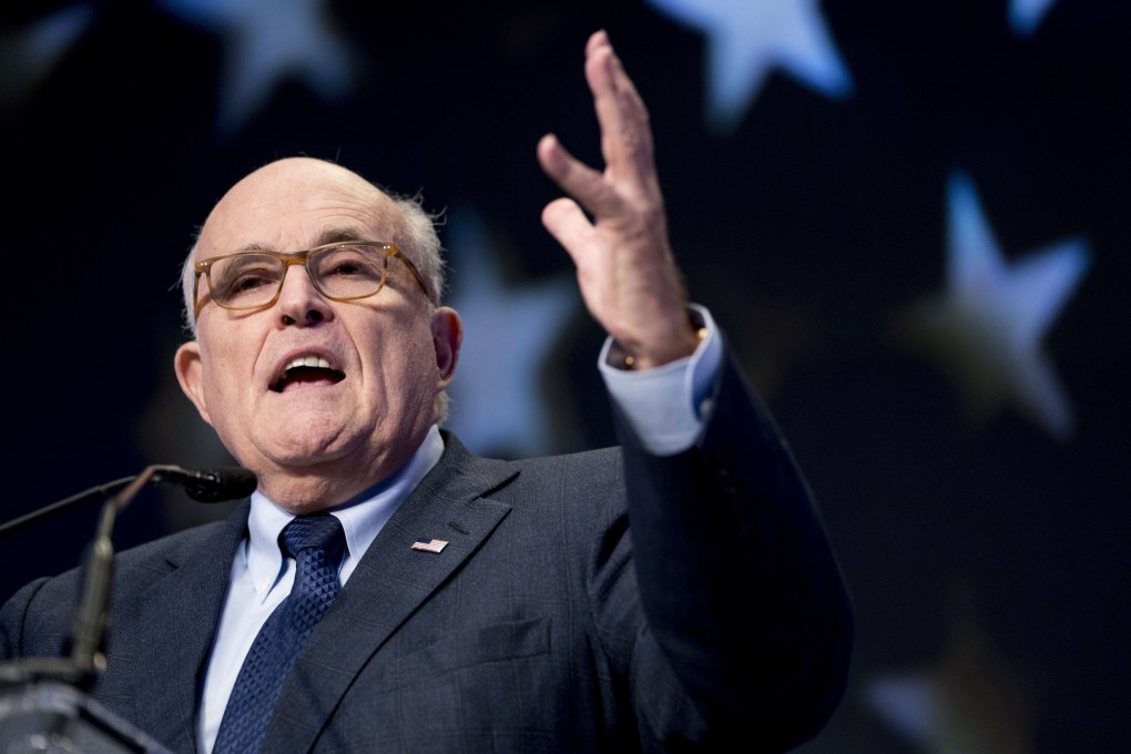 Rudy Giuliani speaks at the Iran Freedom Convention for Human Rights and democracy in Washington in May 2018 .Photo: AP