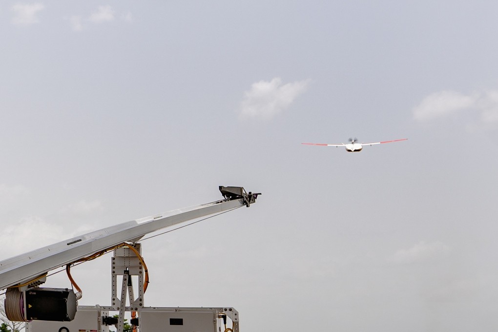 A Zipline drone takes off in Ghana. Photo: Gavi/2019/Tony Noel via Reuters