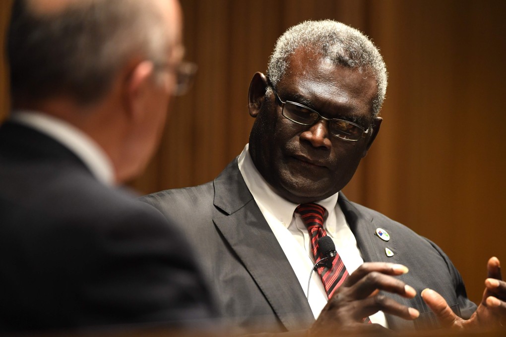Solomon Islands Prime Minister Manasseh Sogavare (R). Photo: AFP