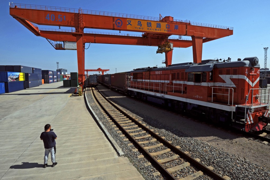 A direct freight train link now runs between the Chinese city of Yiwu and Madrid as part of the Belt and Road Initiative. Photo: Xinhua