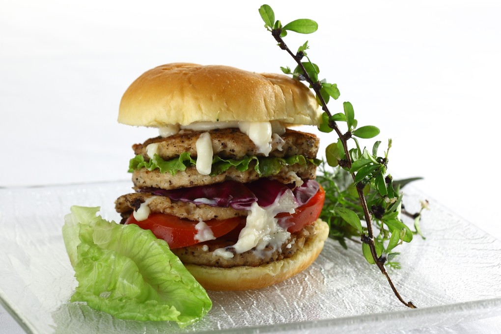 Vegetarian meat patties made by Chinese firm Whole Perfect Food. The mainland vegan food industry is aiming to attract more customers.