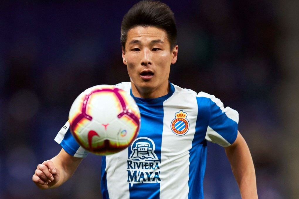 Espanyol’s Wu Lei in action on his return to the Espanyol team. Photo: EPA