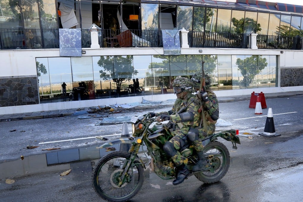 Sri Lankan Security personnel at the Kingsbury Hotel in Colombo, Sri Lanka. Four Chinese were among those killed at the hotel in the Easter attacks. Photo: EPA