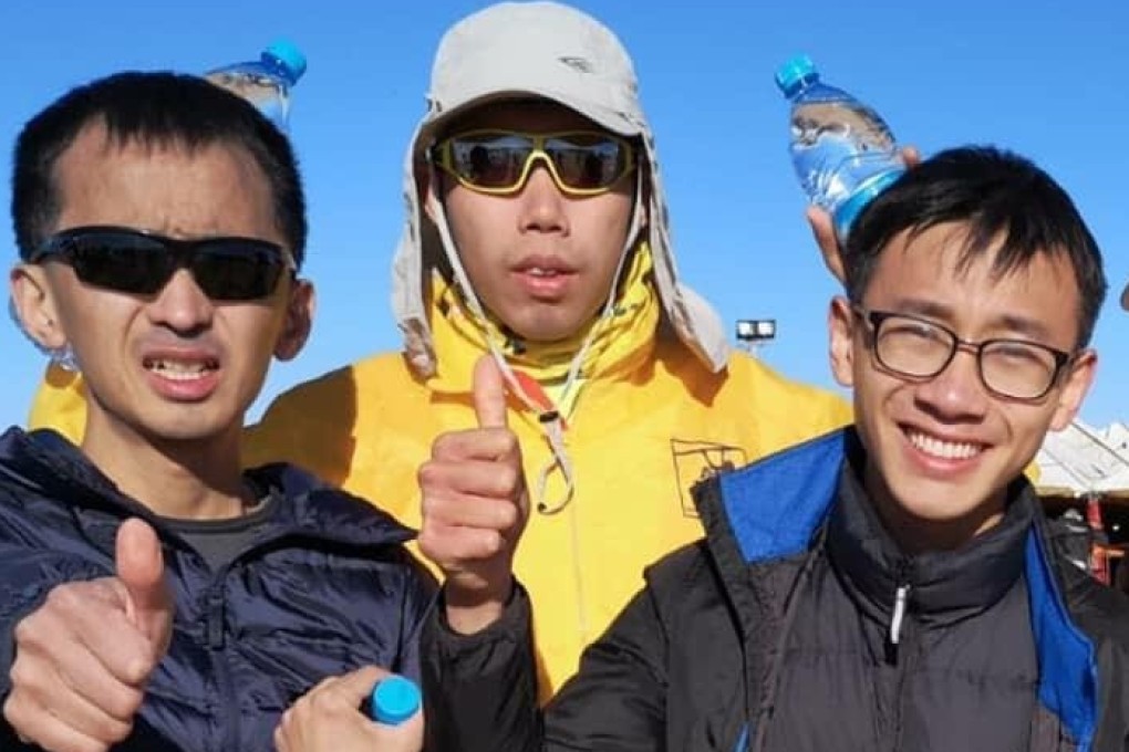 (From left): Wu Man-hang, Lam Pok-yin and Leung Hok-hin, three autistic runners, at the Marathon des Sables. Wu was bumped off a Royal Air Maroc flight and left alone in the airport despite his condition. Photos: Handout