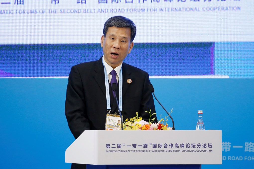 Finance Minister Liu Kun presents a new debt sustainability framework for China’s belt and road scheme. Photo: Reuters