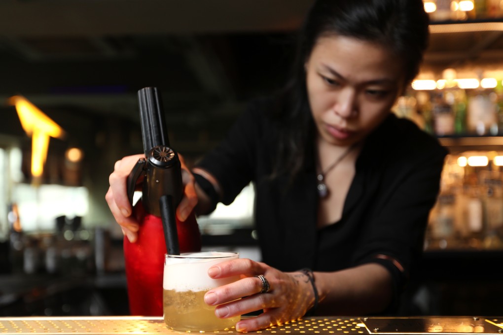 ThirtySix Bar & Co head bartender Heidi Hou pours a B for Mayor’s Boilermaker. Photo: Xiaomei Chen