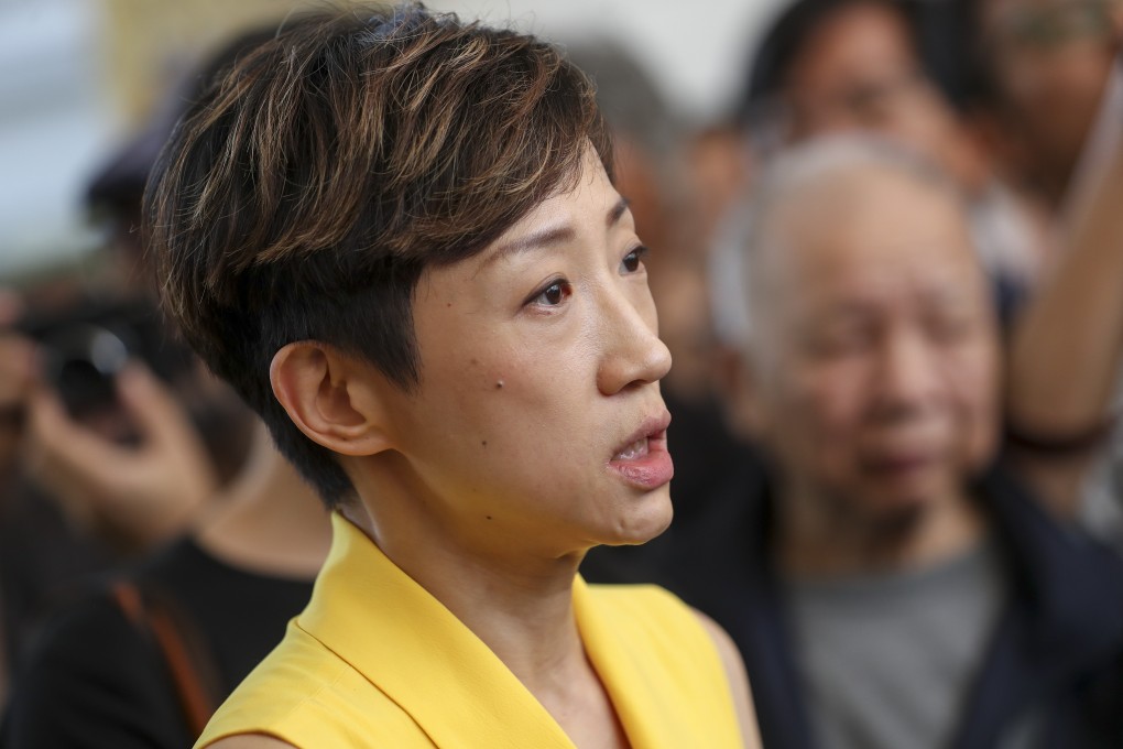 Hong Kong lawmaker Tanya Chan addresses supporters and the media. Photo: Sam Tsang.