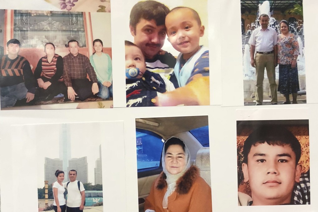 A poster showing missing relatives is displayed during a gathering in Washington to raise awareness of loved ones who have disappeared in western China. An estimated 1 million Uygurs and others have been placed in internment camps in Xinjiang. Photo: AP