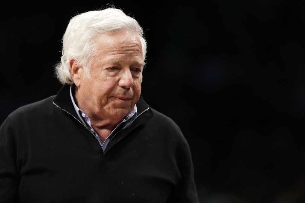 New England Patriots owner Robert Kraft leaves. Photo: AP Photo