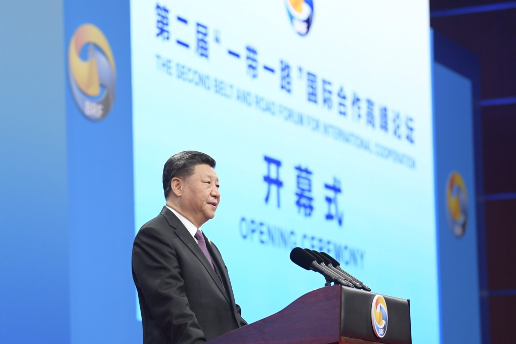 Xi Jinping delivers a keynote speech at the opening ceremony of the Second Belt and Road Forum for International Cooperation in Beijing on Friday. Photo: Xinhua