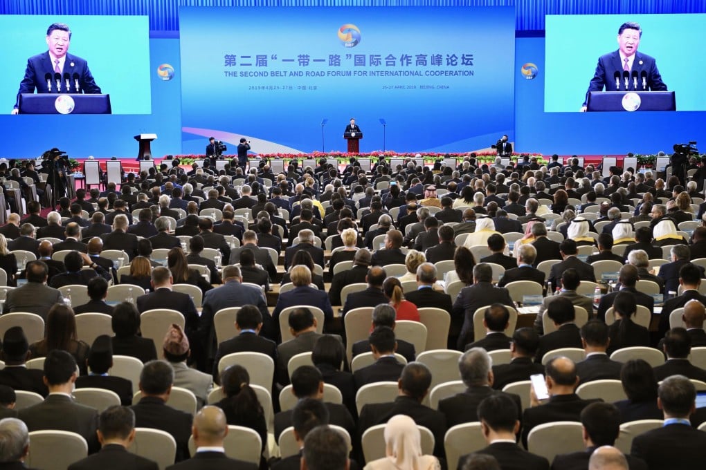 President Xi Jinping addresses world leaders at the Belt and Road Forum in Beijing on Friday. Photo: Kyodo
