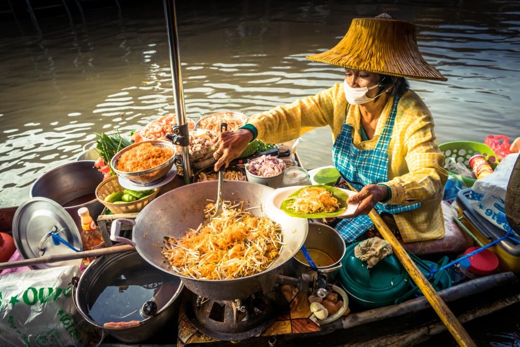 Pad Thai served from a boat in Amphawa, Thailand, for breakfast. Photo: Alamy