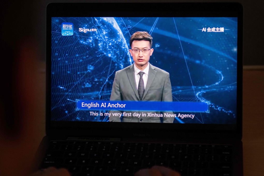 Sogou, operator of China’s second largest online search engine, initially showed its technology for an artificial intelligence-based news anchor in a collaboration with the state-owned Xinhua News Agency last year. Photo: Agence France-Presse