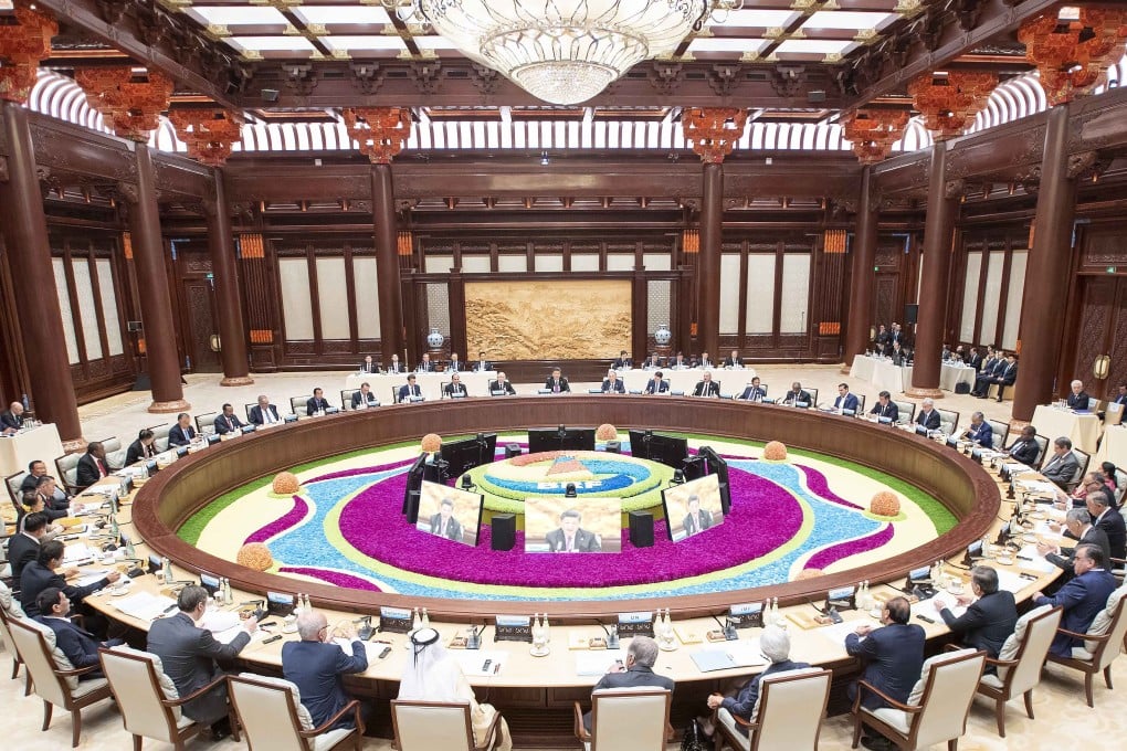 Chinese President Xi Jinping chairs and addresses the leaders' roundtable during the second Belt and Road Forum in Beijing. Photos: Xinhua