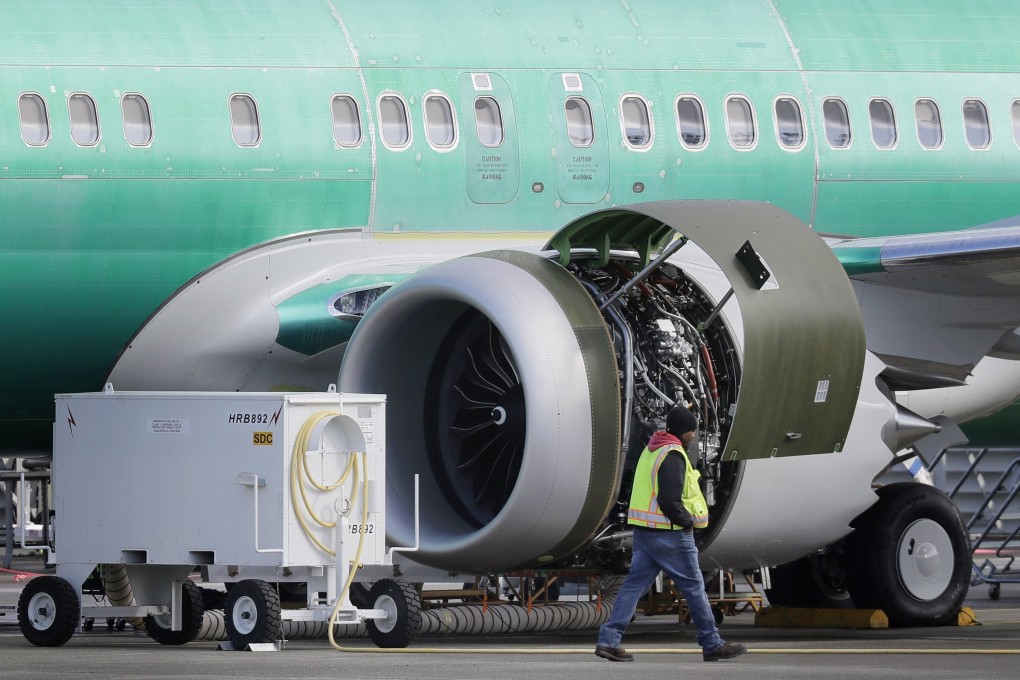 A Boeing 737 MAX 8 plane being built for Oman Air at Boeing’s assembly facility in Renton, Washington. Photo: AP