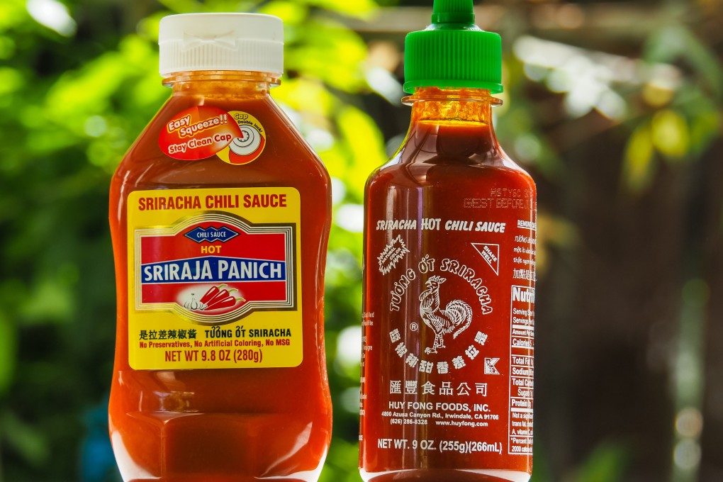 Thailand’s Sriraja Panich hot sauce on the left, and Huy Fong Food’s from the US. Photo: Shutterstock