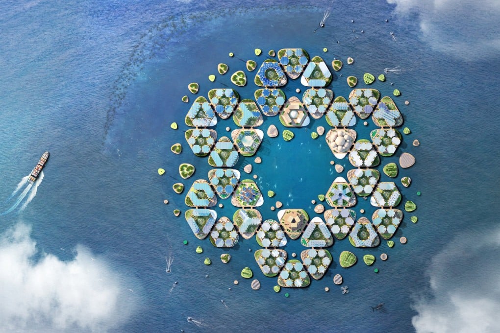 Oceanix City was supported by the United Nations as a sustainable floating city. Photo: courtesy Oceanix