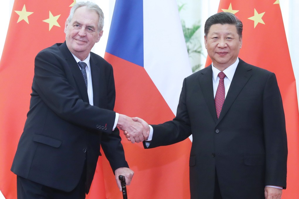 Chinese President Xi Jinping and Czech counterpart Milos Zeman meet at the Great Hall of the People in Beijing, during the Belt and Road Forum. Photo: Xinhua