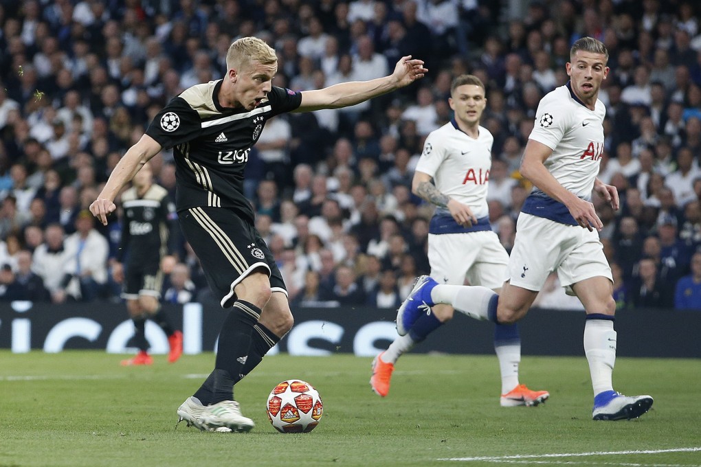Ajax’s Donny van der Beek scores the only goal against Tottenham Hotspur in the Uefa Champions League semi-final. Photo: Xinhua