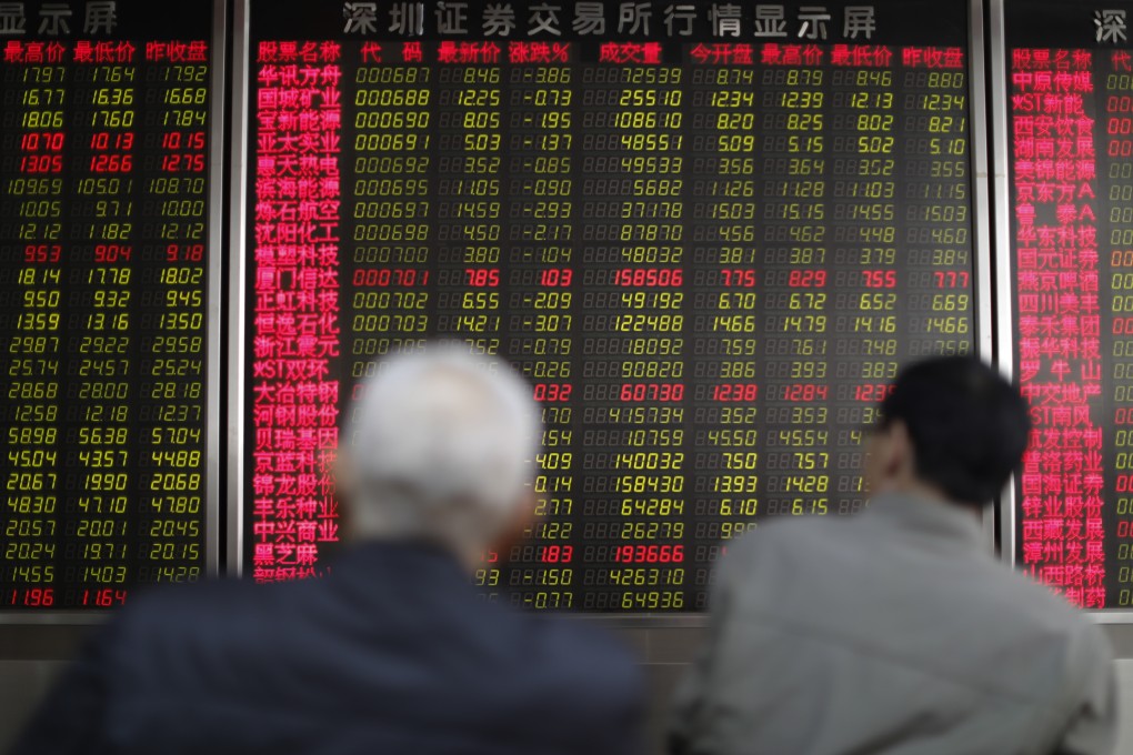 Investors watch an electronic board showing the stock prices at a securities brokerage house in Beijing on March 20. Photo: EPA-EFE