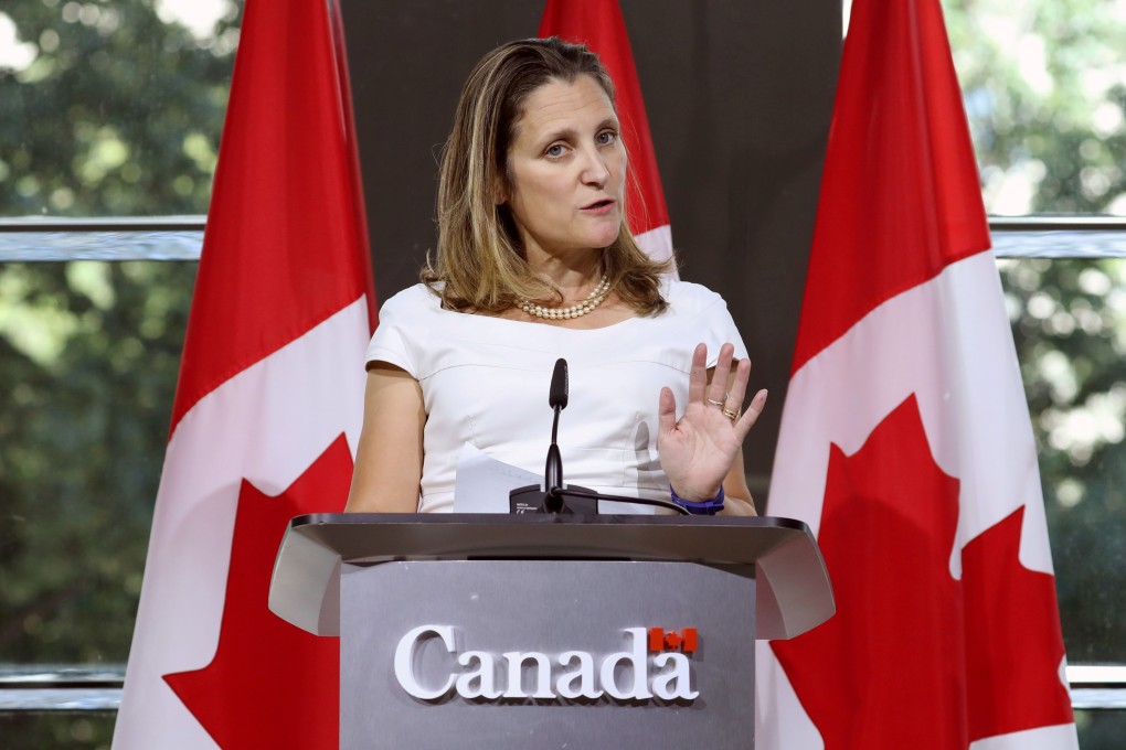 Canadian Foreign Affairs Minister Chrystia Freeland says the death sentence given to Fan Wei is of great concern to the government. Photo: Reuters