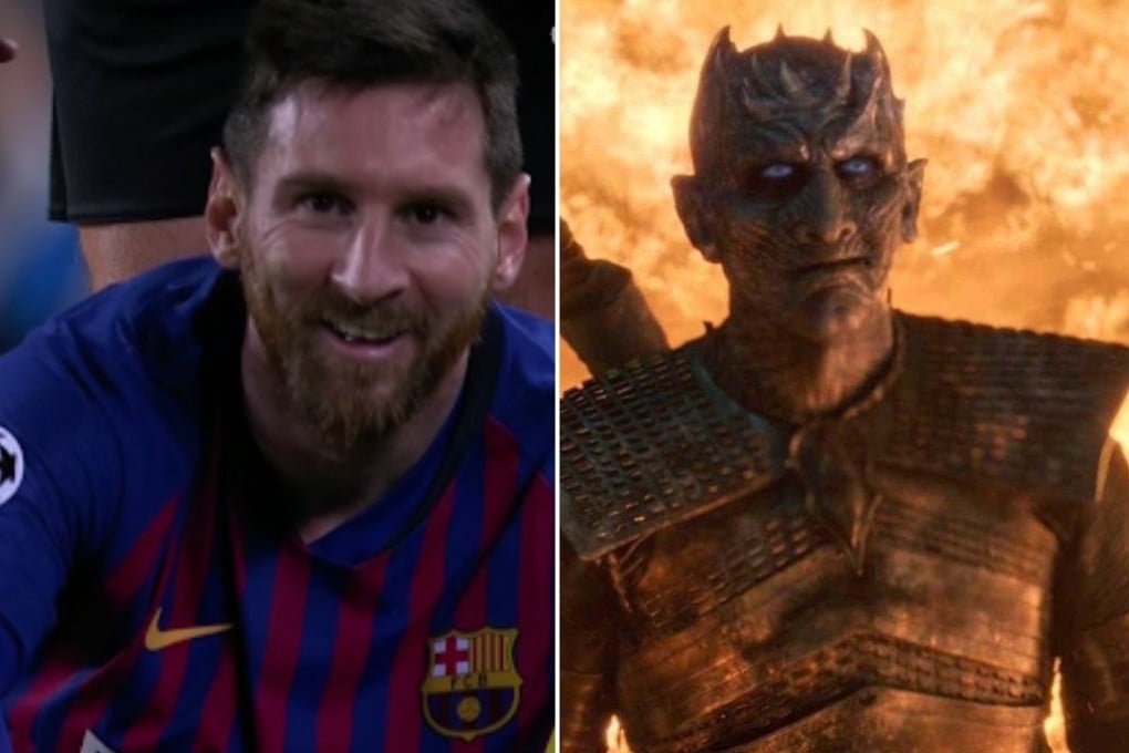 Barcelona’s Lionel Messi is compared to the Night King in a meme on social media. Photos: Twitter
