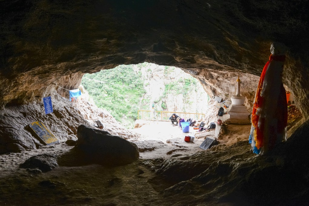 A picture released on Wednesday showing the opening of the Baishiya Karst Cave, where a 160,000 year-old fossil jawbone was discovered. Photo: Dongju Zhang/Lanzhou University via Reuters