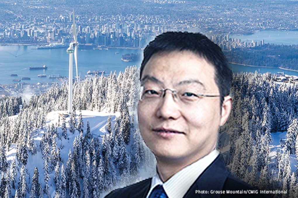 Laurence Liao Feng, CEO of CMIG International, is also the president of CM (Canada) Asset Management, the firm that bought Vancouver's iconic Grouse Mountain ski hill – in spite of claims that CMIG was a silent investor. Photo Montage: SCMP Graphic / CMIG / Grouse Mountain