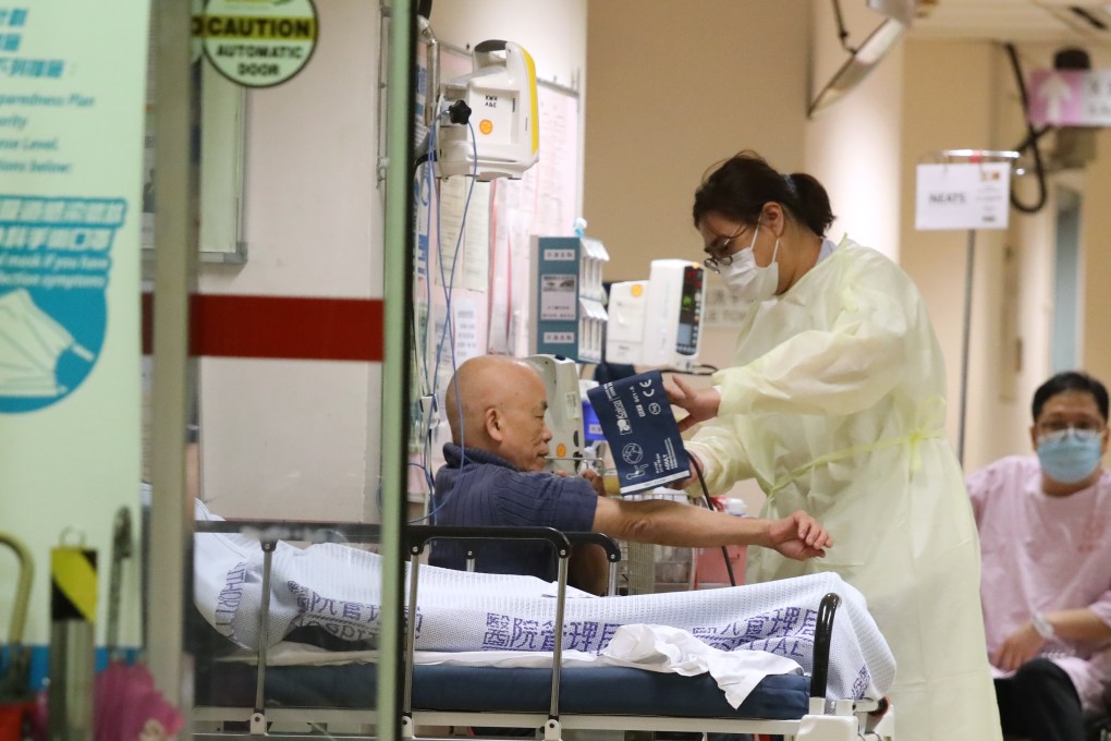 Hospital support staff on duty at Kwong Wah Hospital in Yau Ma Tei in March. Photo: K.Y. Cheng