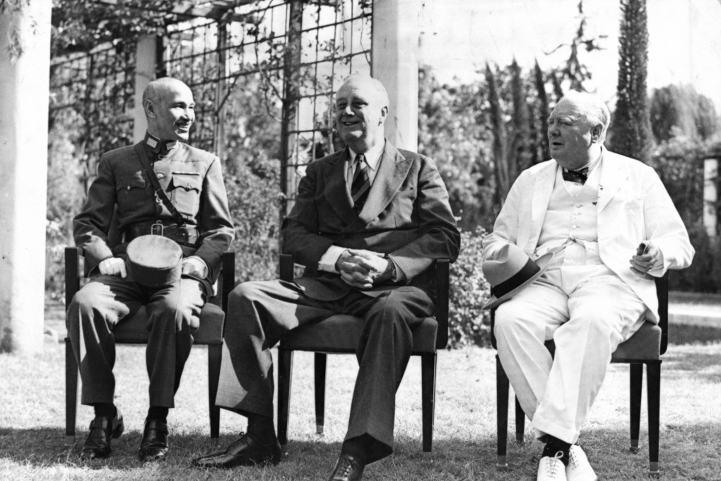 British wartime prime minister Winston Churchill (right) with US president Franklin D. Roosevelt (centre) and Chinese leader Chiang Kai-shek, in Cairo in November 1943. Photo: Press Association