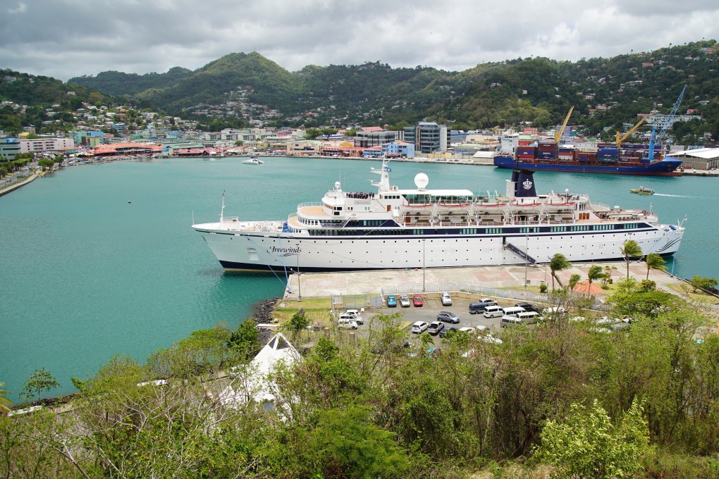 The Freewinds cruise ship is docked at the port of Castries, the capital of St Lucia on Thursday. Photo: AP