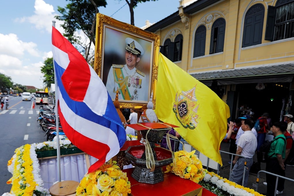 A portrait of King Maha Vajiralongkorn outside the Grand Palace in Bangkok. Photo: Reuters