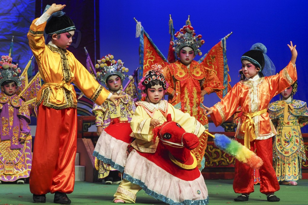 Children perform Cantonese Opera at Youth Square in Chai Wan. Photo: Martin Chan