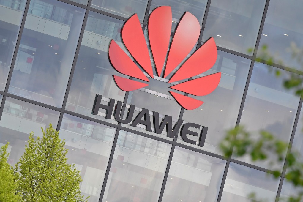 A Huawei logo at the company’s offices in Reading, Britain on Thursday. Photo: Reuters