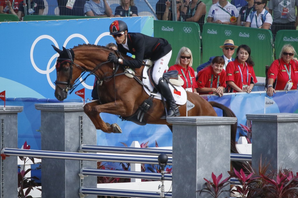 Alex Hua Tian and Don Geniro make a jump at the 2016 Rio Olympic Games. Photo: Paul Xia Photography