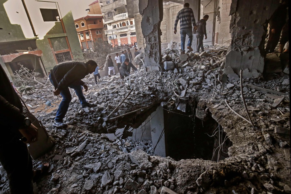 A building in the Gaza Strip destroyed by Israeli air strikes. Photo: AFP