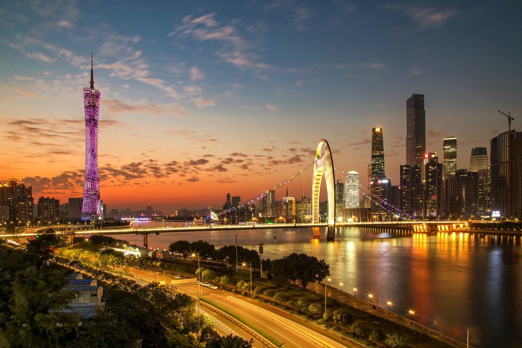 Guangzhou's cityscape at sunset. From shopping to snow, the southern Chinese city has it all, just 50 minutes via high-speed rail from Hong Kong. Photo: Shutterstock
