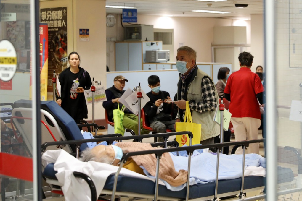 Patients crowd the accident and emergency department of Kwong Wah Hospital in Yau Ma Tei, in January this year. Photo: Sam Tsang