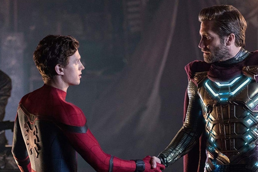 Tom Holland and Jake Gyllenhaal in a still from Spider-Man: Far from Home.