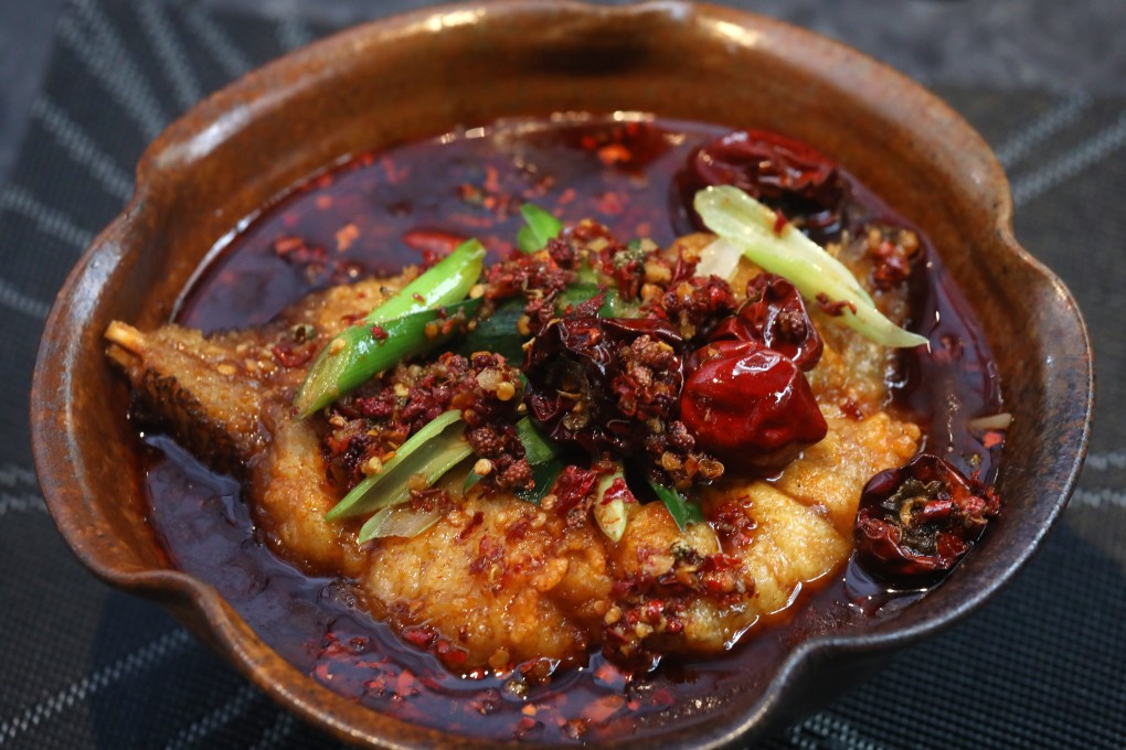 Poached grouper fin in chilli sauce was one of the best dishes at Sichuan Lab in Wan Chai. Photo: K.Y. Cheng