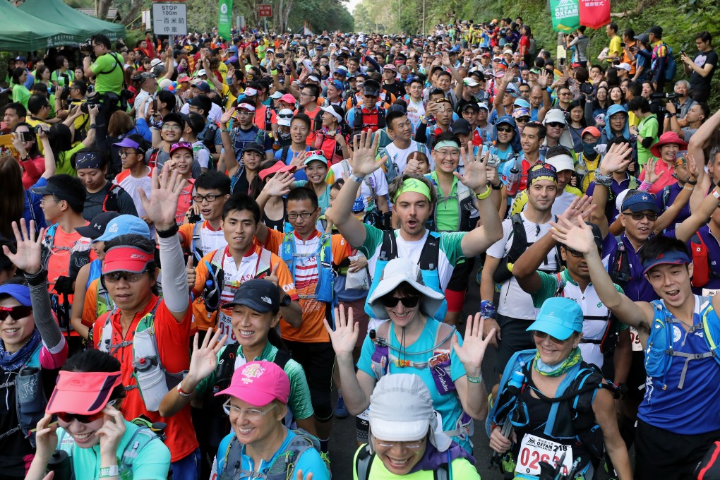 Runners on the start line of the Oxfam Trailwalker – the event is a show case of Hong Kong’s diverse, cosmopolitan, running scene. Photo: Dickson Lee