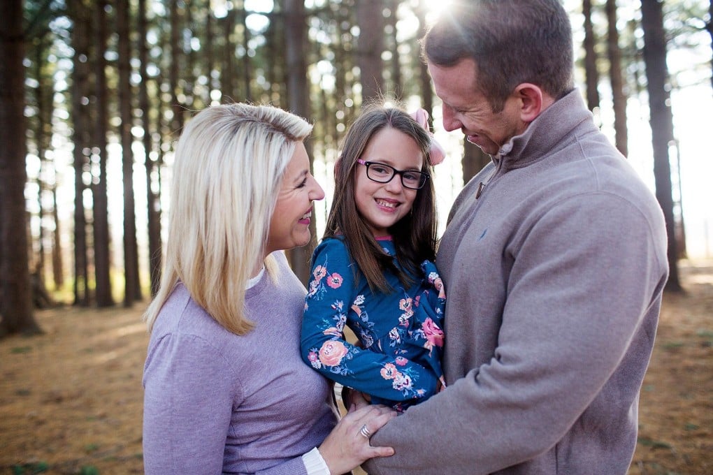 Stacey Skrysak, with her husband Ryan and their daughter Peyton. Peyton is the only survivor of triplets. Photo: Stacey Skrysak