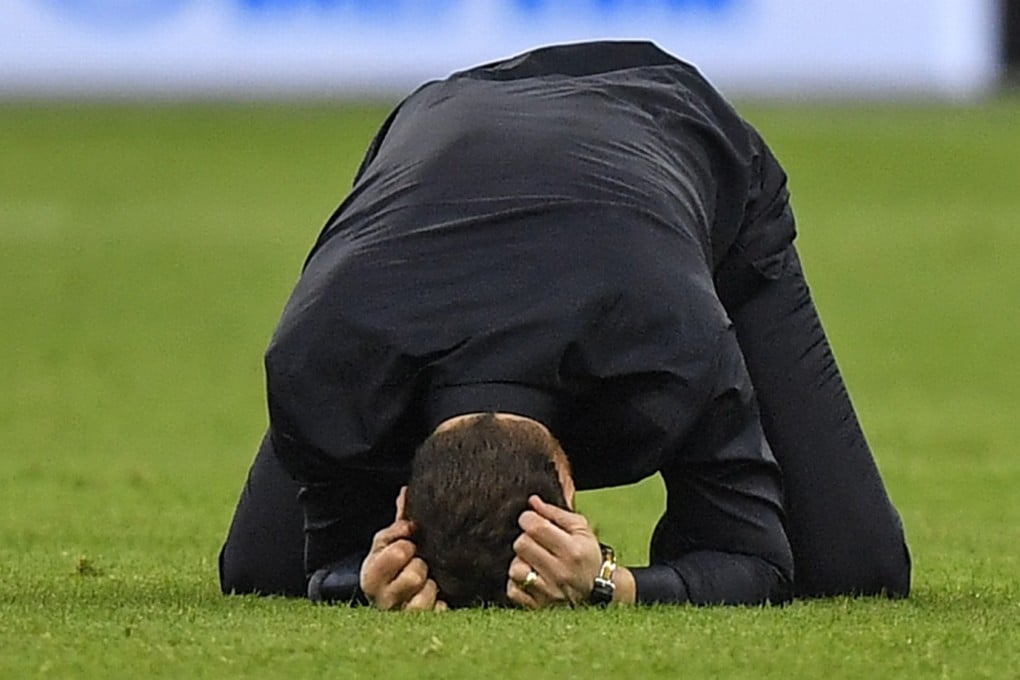 Tottenham manager Mauricio Pochettino celebrates on the pitch after Lucas Moura’s match-winning goal in their Champions League semi-final against Ajax. Photo: AP