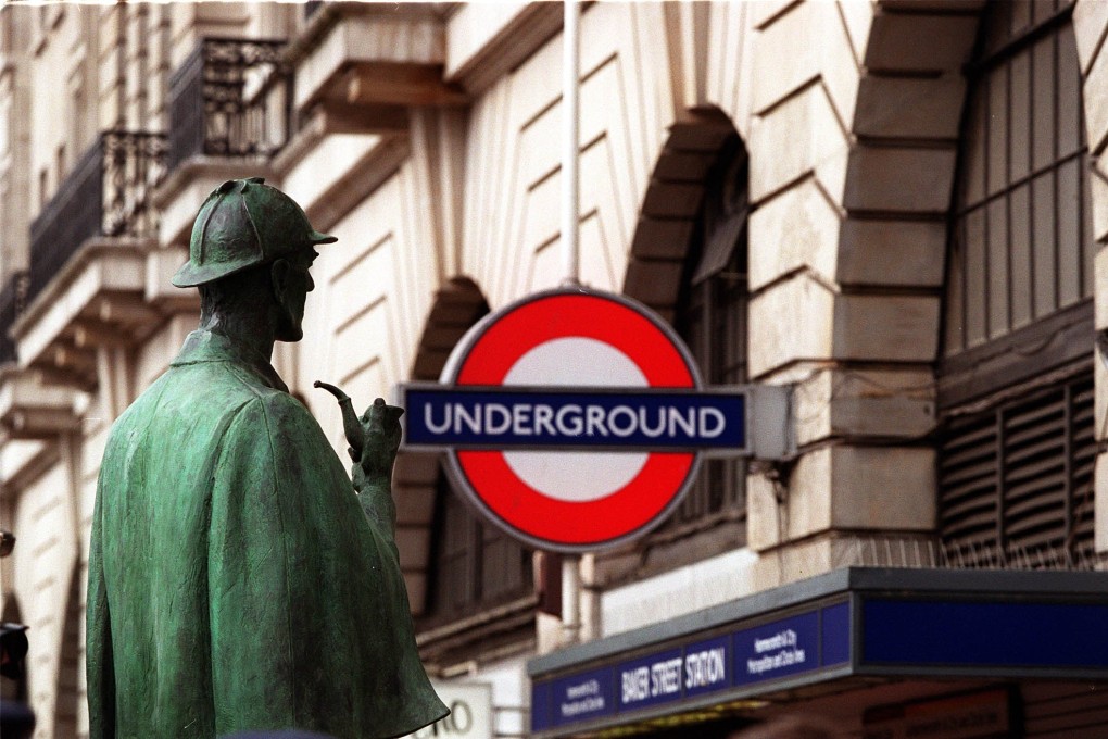 A statue of Sherlock Holmes outside the Baker Street underground station in central London. The fictional detective’s address in London was 221B Baker Street. Photo: AP