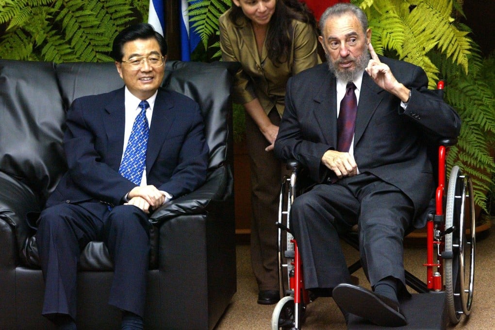 Chinese president Hu Jintao with Cuban president Fidel Castro in Havana, Cuba, in November 2004. Photo: AP