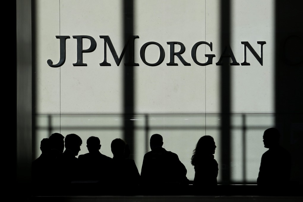 The JPMorgan Chase logo at the company’s headquarters in New York in 2013. Photo: AP